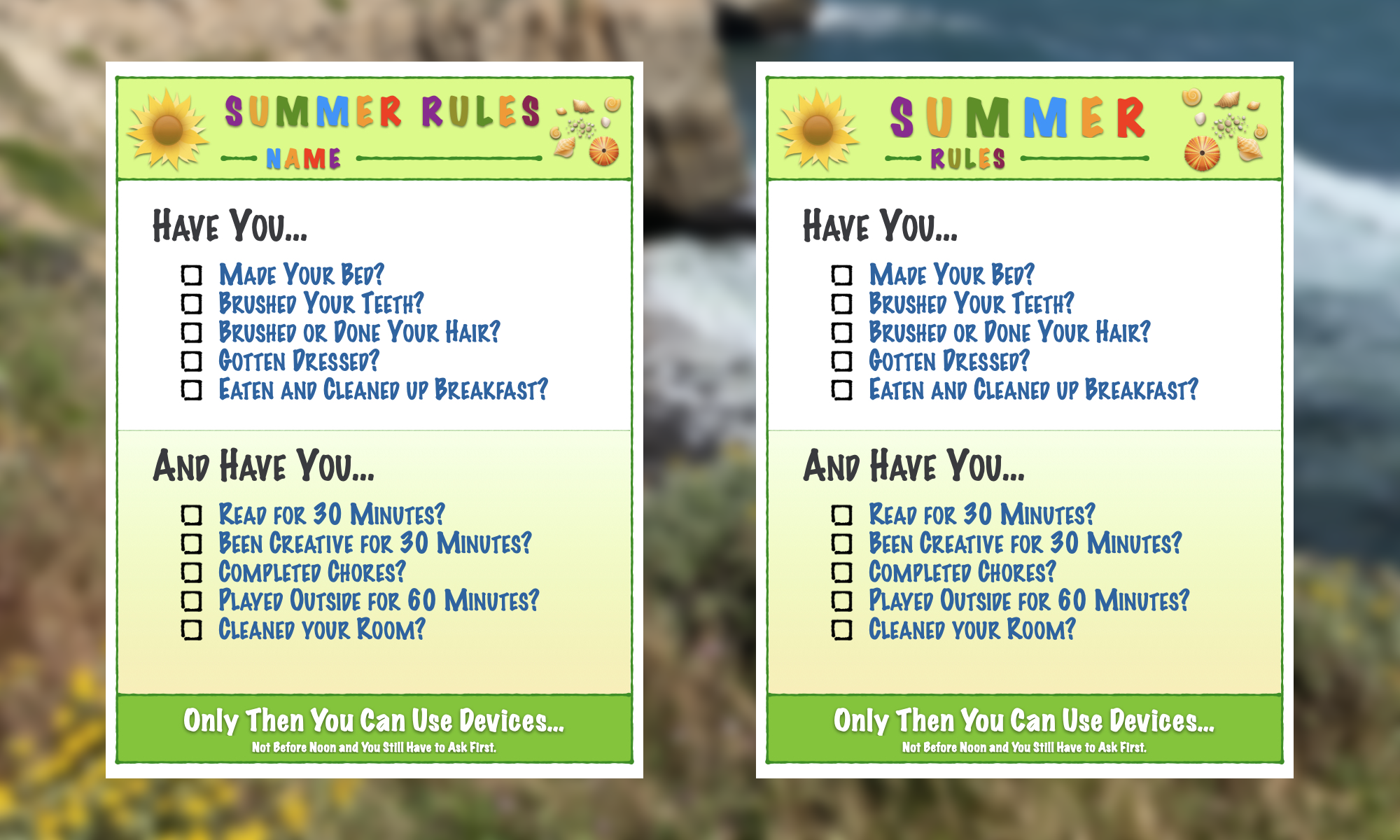 Screen Time Summer Rules Printable Staying Blonde