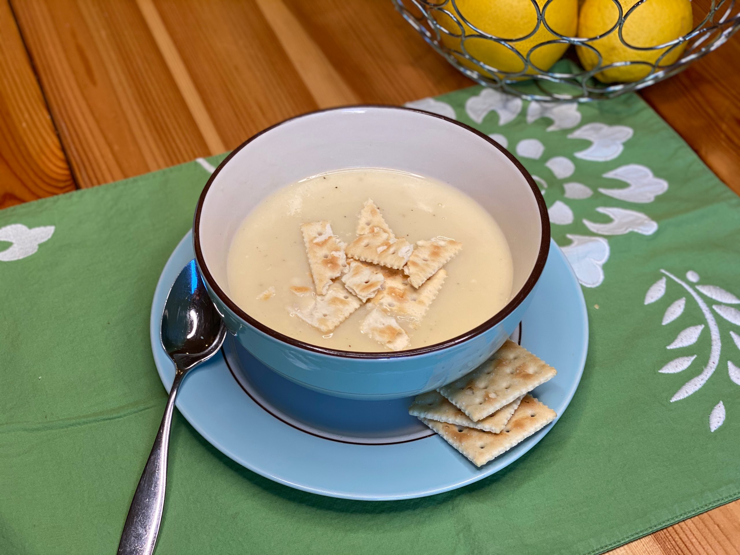 Lemon Rice Soup on Placemat