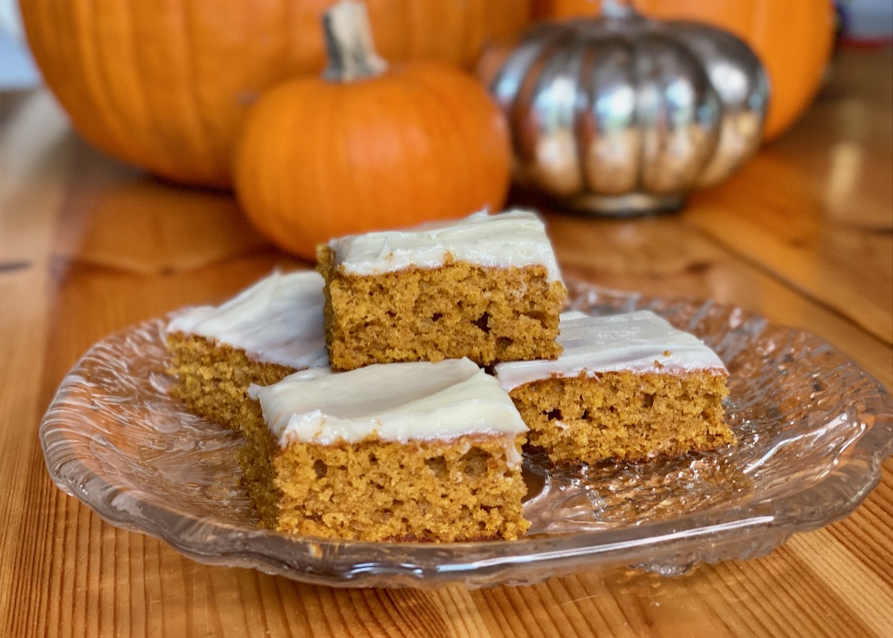 Easy Pumpkin Bars with Cream Cheese Frosting